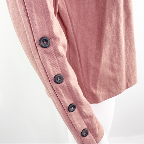 New Madewell Blush Pink Long Sleeve Button Sleeve Sweater Top Size S - Picture 7 of 10